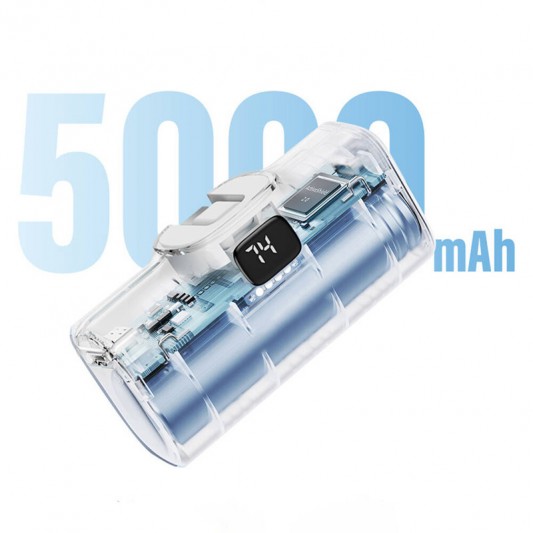 Портативний ЗП Power Bank WIWU Wi-P017-C Type-C 5000 mAh White - зображення 6 