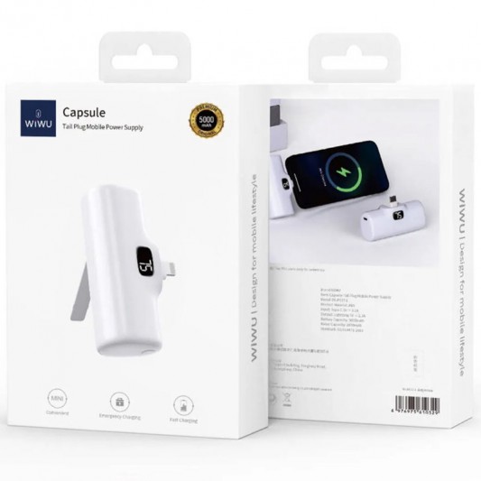 Портативное ЗУ Power Bank WIWU Wi-P017-L Lightning 5000 mAh White - изображение 2