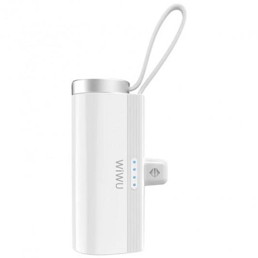 Портативний ЗП Power Bank WIWU W026 2 in 1 Type-C з БЗП For Apple Watch 15W 5000 mAh White - зображення 3 