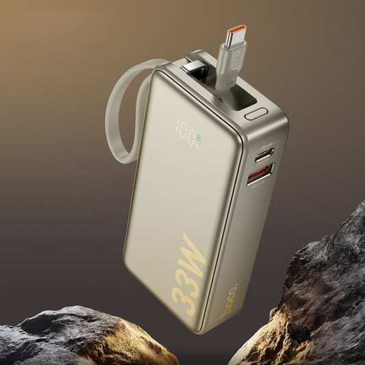 Портативний ЗП Power Bank Hoco Q27A Jewel 33W 10000 mAh, Titanium gold - зображення 2 