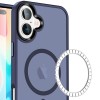 TPU+PC чохол Metal Buttons with MagSafe Colorful для Apple iPhone 16 (6.1"), Синій