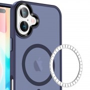 TPU+PC чехол Metal Buttons with MagSafe Colorful для Apple iPhone 16 Plus (6.7"), Синий