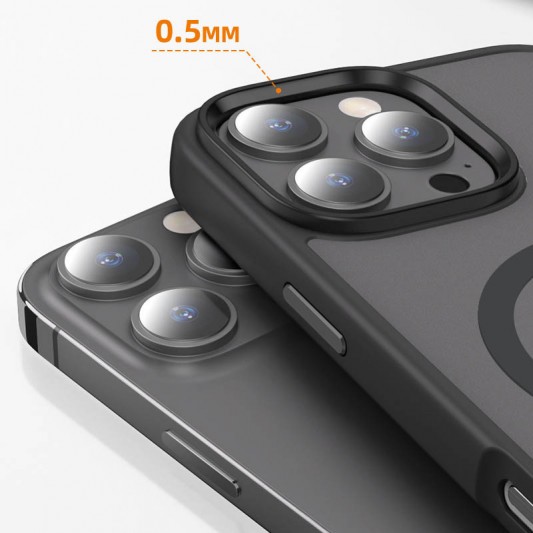 TPU+PC чехол Metal Buttons with MagSafe Colorful для Apple iPhone 16 Pro (6.3") Черный / Black - изображение 2