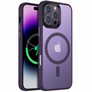 TPU+PC чехол Metal Buttons with MagSafe Colorful для Apple iPhone 16 Pro (6.3") Темно-фиолетовый / Dark Purple