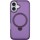 TPU+PC чехол Metal Buttons with MagSafe Colorful HQ Ring для Apple iPhone 16 (6.1") Purple