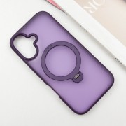 TPU+PC чехол Metal Buttons with MagSafe Colorful HQ Ring для Apple iPhone 16 (6.1"), Purple