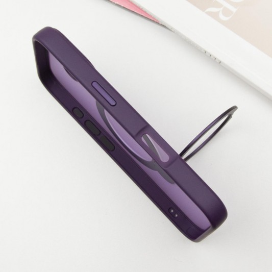 TPU+PC чехол Metal Buttons with MagSafe Colorful HQ Ring для Apple iPhone 16 (6.1") Purple - изображение 3