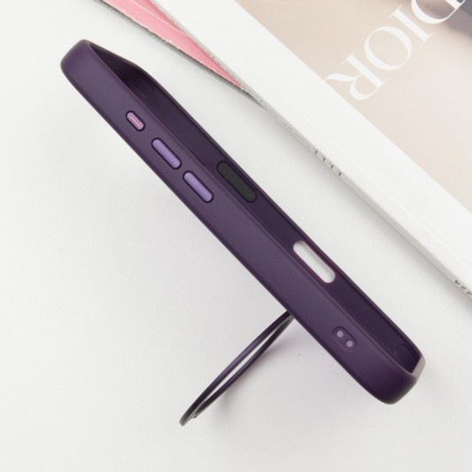 TPU+PC чехол Metal Buttons with MagSafe Colorful HQ Ring для Apple iPhone 16 (6.1") Purple - изображение 4