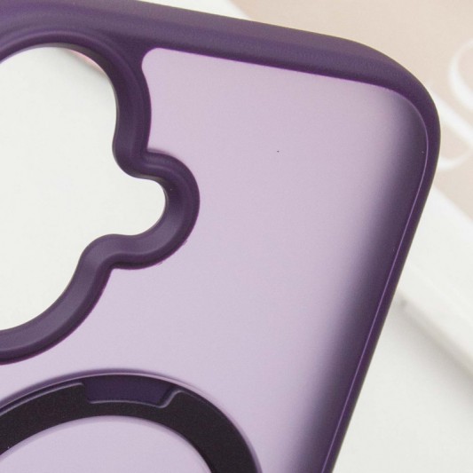 TPU+PC чехол Metal Buttons with MagSafe Colorful HQ Ring для Apple iPhone 16 (6.1") Purple - изображение 6