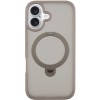 TPU+PC чохол Metal Buttons with MagSafe Colorful HQ Ring для Apple iPhone 16 (6.1"), Grey