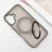 TPU+PC чехол Metal Buttons with MagSafe Colorful HQ Ring для Apple iPhone 16 (6.1"), Grey