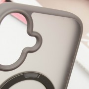 TPU+PC чехол Metal Buttons with MagSafe Colorful HQ Ring для Apple iPhone 16 (6.1"), Grey