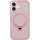 TPU+PC чехол Metal Buttons with MagSafe Colorful HQ Ring для Apple iPhone 16 (6.1") Pink