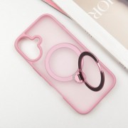 TPU+PC чохол Metal Buttons with MagSafe Colorful HQ Ring для Apple iPhone 16 (6.1"), Pink
