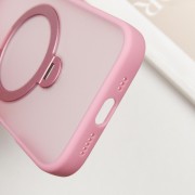 TPU+PC чохол Metal Buttons with MagSafe Colorful HQ Ring для Apple iPhone 16 (6.1"), Pink