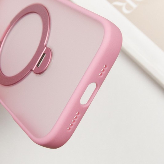 TPU+PC чохол Metal Buttons with MagSafe Colorful HQ Ring для Apple iPhone 16 (6.1") Pink - зображення 5 