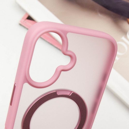 TPU+PC чохол Metal Buttons with MagSafe Colorful HQ Ring для Apple iPhone 16 (6.1") Pink - зображення 6 