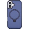 TPU+PC чехол Metal Buttons with MagSafe Colorful HQ Ring для Apple iPhone 16 (6.1"), Dark Blue