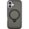 TPU+PC чохол Metal Buttons with MagSafe Colorful HQ Ring для Apple iPhone 16 (6.1"), Black