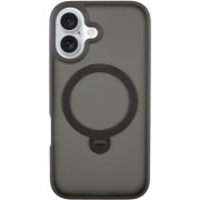 TPU+PC чехол Metal Buttons with MagSafe Colorful HQ Ring для Apple iPhone 16 (6.1"), Black