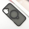 TPU+PC чохол Metal Buttons with MagSafe Colorful HQ Ring для Apple iPhone 16 (6.1"), Black
