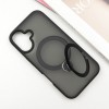 TPU+PC чохол Metal Buttons with MagSafe Colorful HQ Ring для Apple iPhone 16 (6.1"), Black