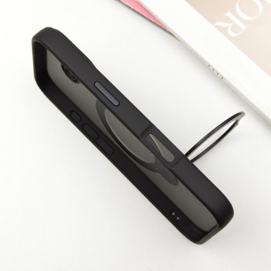 TPU+PC чехол Metal Buttons with MagSafe Colorful HQ Ring для Apple iPhone 16 (6.1") Black - изображение 3