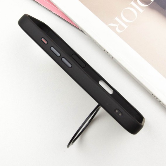 TPU+PC чехол Metal Buttons with MagSafe Colorful HQ Ring для Apple iPhone 16 (6.1"), Black