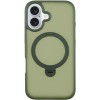 TPU+PC чохол Metal Buttons with MagSafe Colorful HQ Ring для Apple iPhone 16 (6.1"), Green