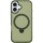 TPU+PC чехол Metal Buttons with MagSafe Colorful HQ Ring для Apple iPhone 16 (6.1") Green