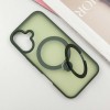 TPU+PC чохол Metal Buttons with MagSafe Colorful HQ Ring для Apple iPhone 16 (6.1"), Green