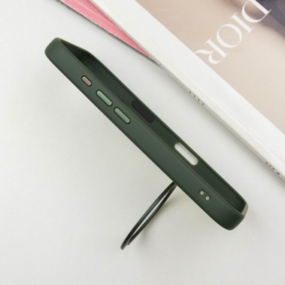 TPU+PC чехол Metal Buttons with MagSafe Colorful HQ Ring для Apple iPhone 16 (6.1"), Green