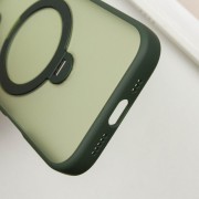 TPU+PC чехол Metal Buttons with MagSafe Colorful HQ Ring для Apple iPhone 16 (6.1"), Green