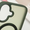 TPU+PC чохол Metal Buttons with MagSafe Colorful HQ Ring для Apple iPhone 16 (6.1"), Green