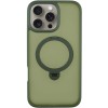 TPU+PC чохол Metal Buttons with MagSafe Colorful HQ Ring для Apple iPhone 16 Pro (6.3"), Green
