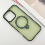 TPU+PC чехол Metal Buttons with MagSafe Colorful HQ Ring для Apple iPhone 16 Pro (6.3"), Green