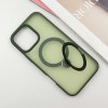 TPU+PC чохол Metal Buttons with MagSafe Colorful HQ Ring для Apple iPhone 16 Pro (6.3"), Green
