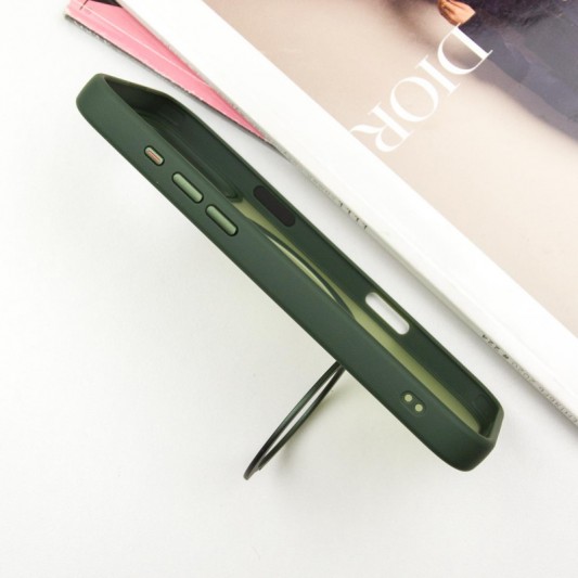 TPU+PC чехол Metal Buttons with MagSafe Colorful HQ Ring для Apple iPhone 16 Pro (6.3") Green - изображение 4
