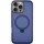 TPU+PC чехол Metal Buttons with MagSafe Colorful HQ Ring для Apple iPhone 16 Pro (6.3") Dark Blue