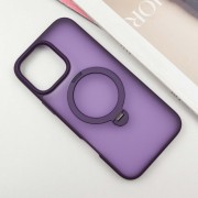 TPU+PC чехол Metal Buttons with MagSafe Colorful HQ Ring для Apple iPhone 16 Pro (6.3"), Purple