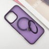 TPU+PC чехол Metal Buttons with MagSafe Colorful HQ Ring для Apple iPhone 16 Pro (6.3"), Purple