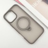 TPU+PC чохол Metal Buttons with MagSafe Colorful HQ Ring для Apple iPhone 16 Pro (6.3"), Grey