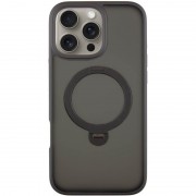 TPU+PC чохол Metal Buttons with MagSafe Colorful HQ Ring для Apple iPhone 16 Pro (6.3") Black