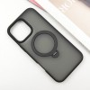 TPU+PC чохол Metal Buttons with MagSafe Colorful HQ Ring для Apple iPhone 16 Pro (6.3"), Black