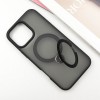 TPU+PC чохол Metal Buttons with MagSafe Colorful HQ Ring для Apple iPhone 16 Pro (6.3"), Black