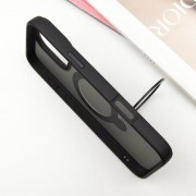TPU+PC чохол Metal Buttons with MagSafe Colorful HQ Ring для Apple iPhone 16 Pro (6.3"), Black