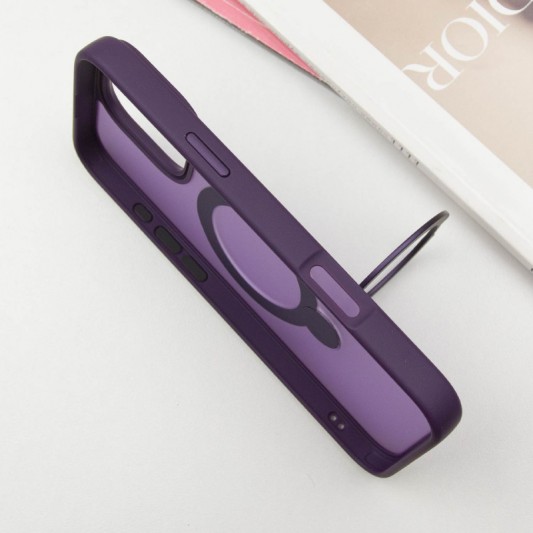 TPU+PC чохол Metal Buttons with MagSafe Colorful HQ Ring для Apple iPhone 16 Pro Max (6.9") Purple - зображення 3 