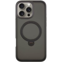 TPU+PC чохол Metal Buttons with MagSafe Colorful HQ Ring для Apple iPhone 16 Pro Max (6.9") Black