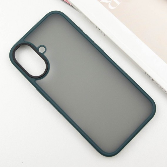 TPU+PC чохол Metal Buttons для Apple iPhone 16 (6.1") Зелений TPU+PC чохол Metal Buttons для Apple iPhone 16 (6.1") Зелений