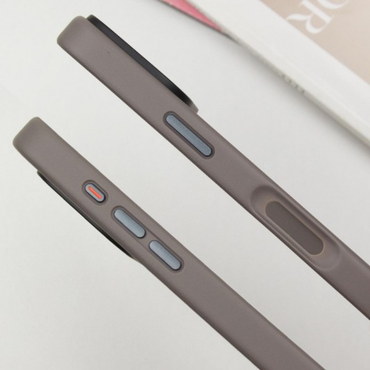 TPU+PC чехол Metal Buttons для Apple iPhone 16 (6.1") Серый - изображение 1